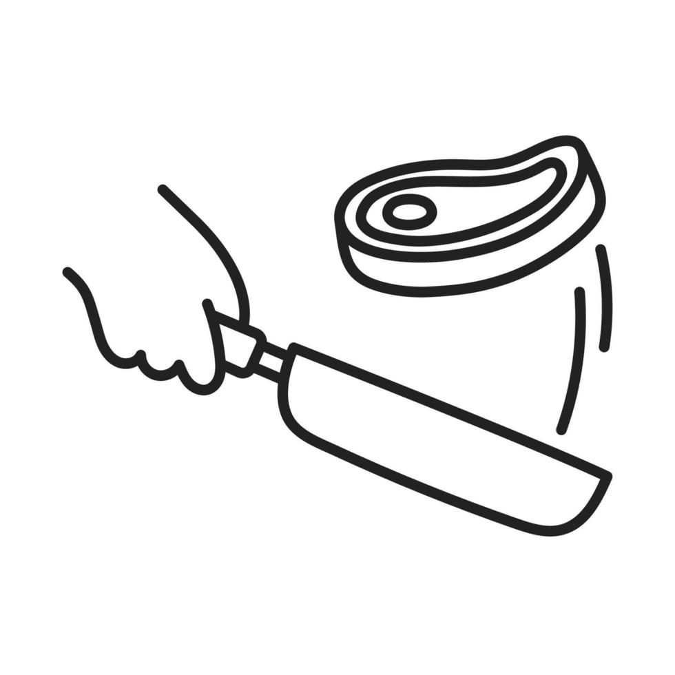 Steak. Hand Drawn Doodle Cooking Icon. vector