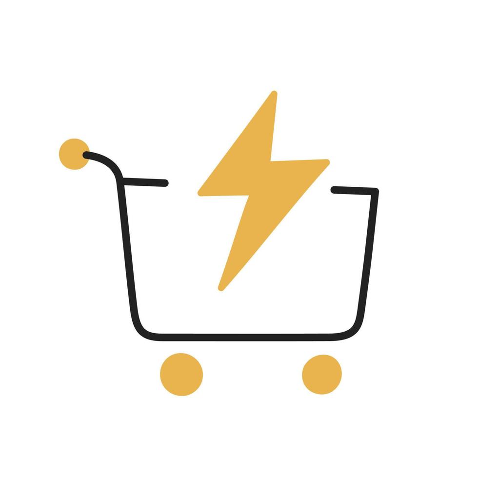 Flash sale. Hand Drawn Doodle Shopping Icon. vector