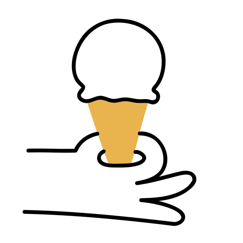 Ice cream .Food and Beverage Doodles. vector
