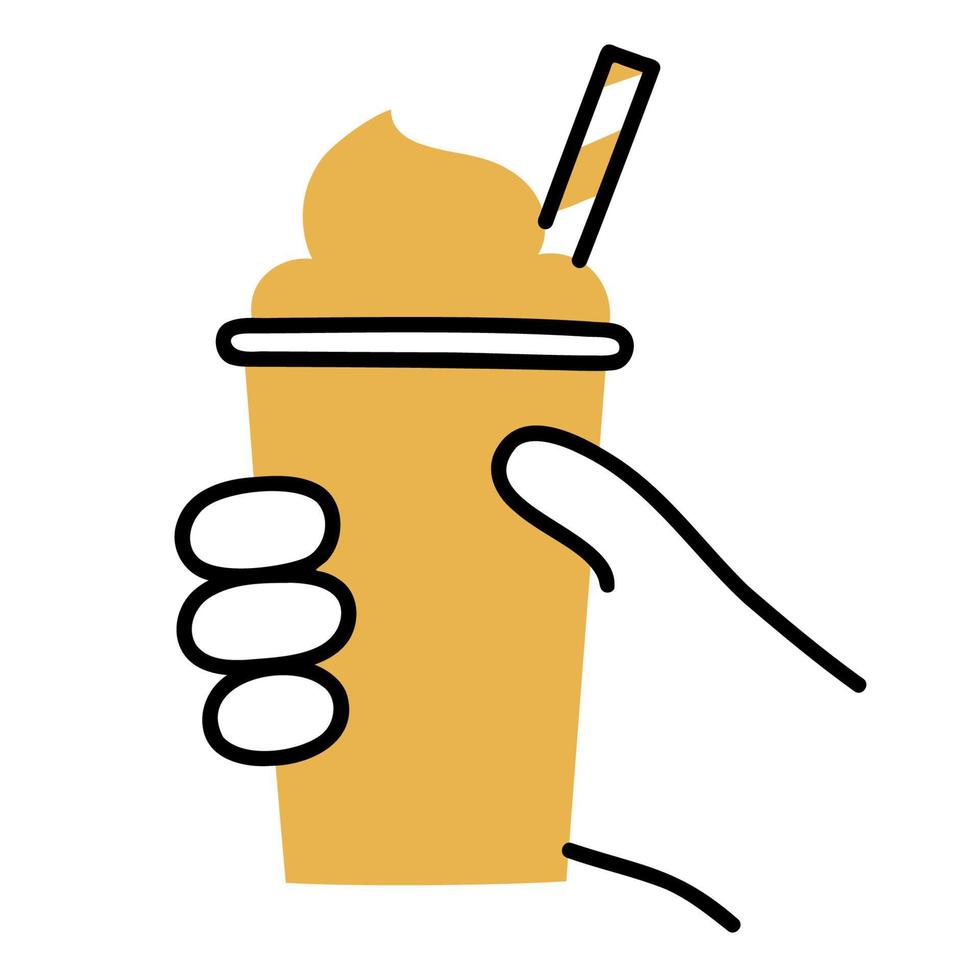 Smoothie .Food and Beverage Doodles. vector