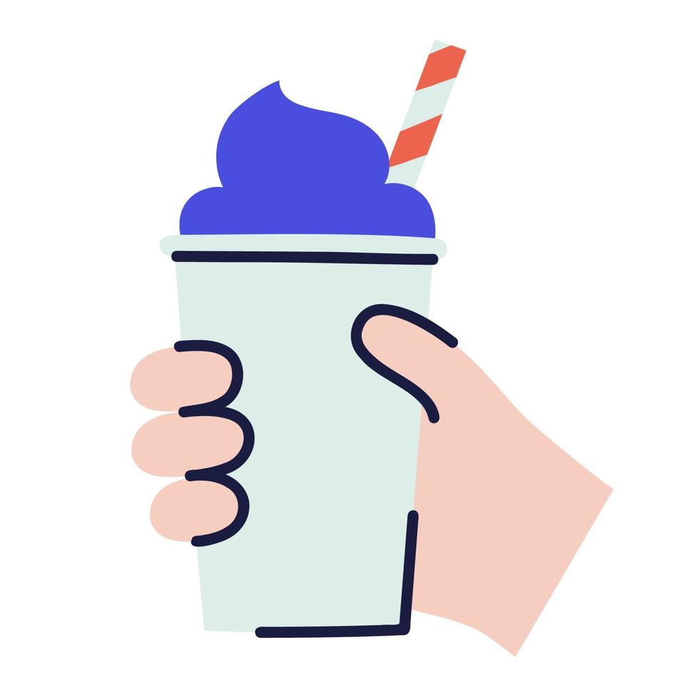 Smoothie .Food and Beverage Doodles. vector