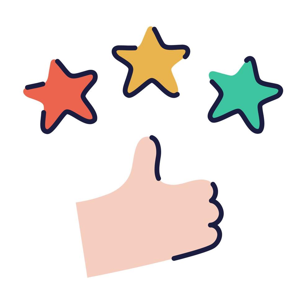 Rating. Hand Drawn Doodle Shopping Icon. vector