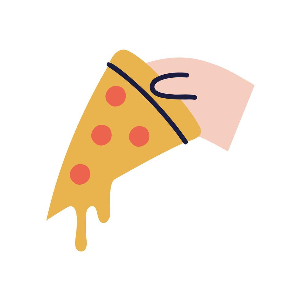 Pizza .Food and Beverage Doodles. vector