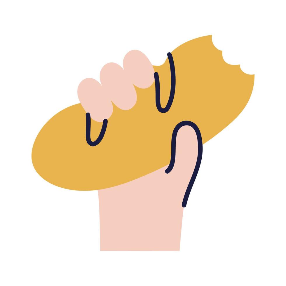 Baguette .Food and Beverage Doodles. vector