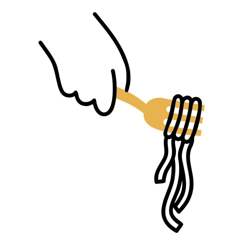 Spaghetti .Food and Beverage Doodles. vector