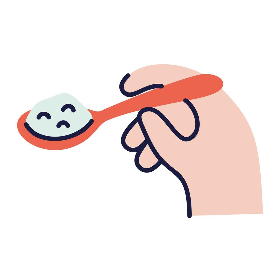 Spoon .Food and Beverage Doodles. vector