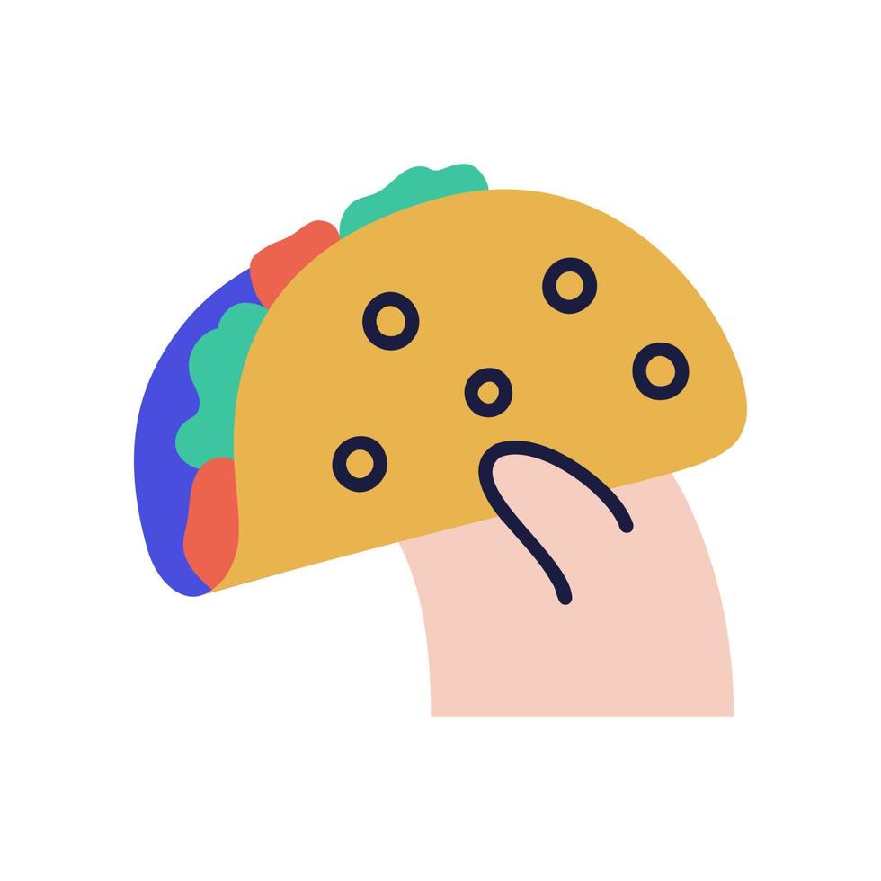 Taco .Food and Beverage Doodles. vector