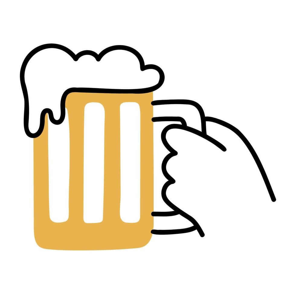 Beer .Food and Beverage Doodles. vector