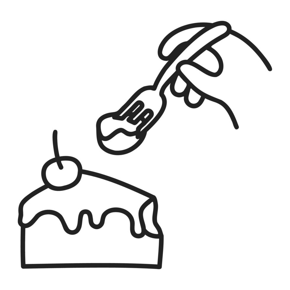 Cake .Food and Beverage Doodles. vector