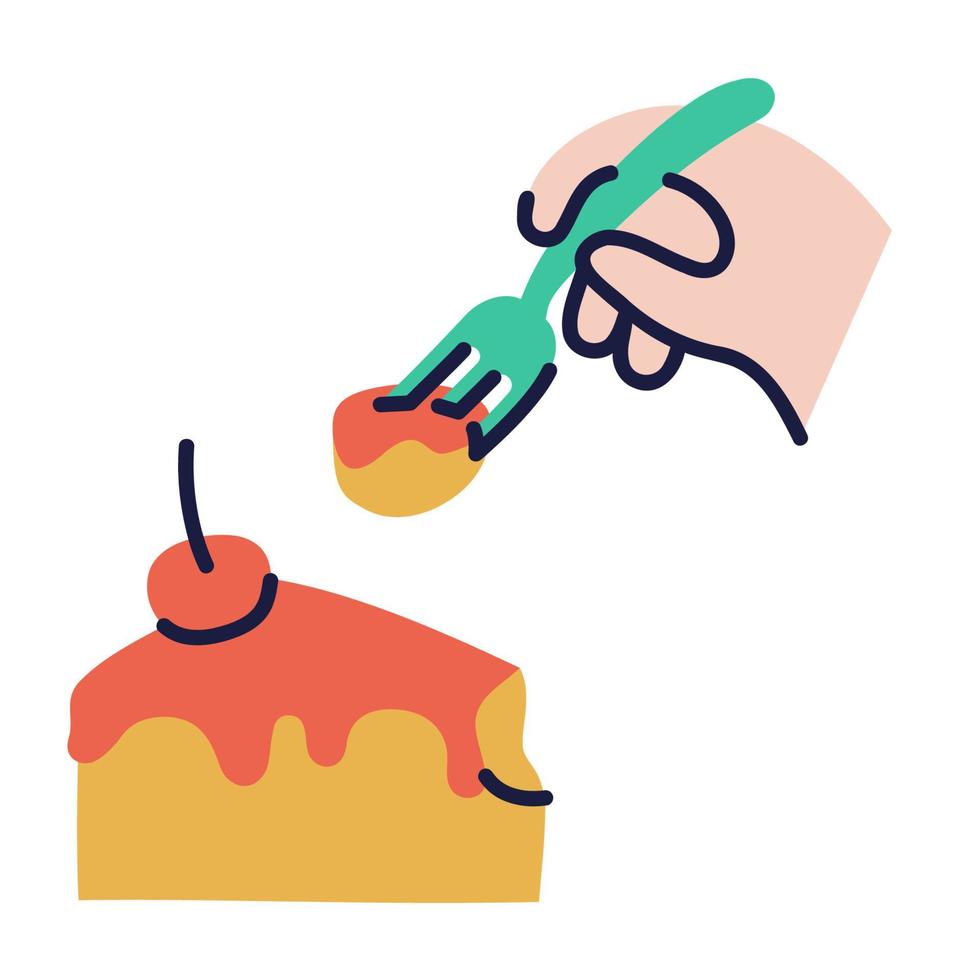 Cake .Food and Beverage Doodles. vector