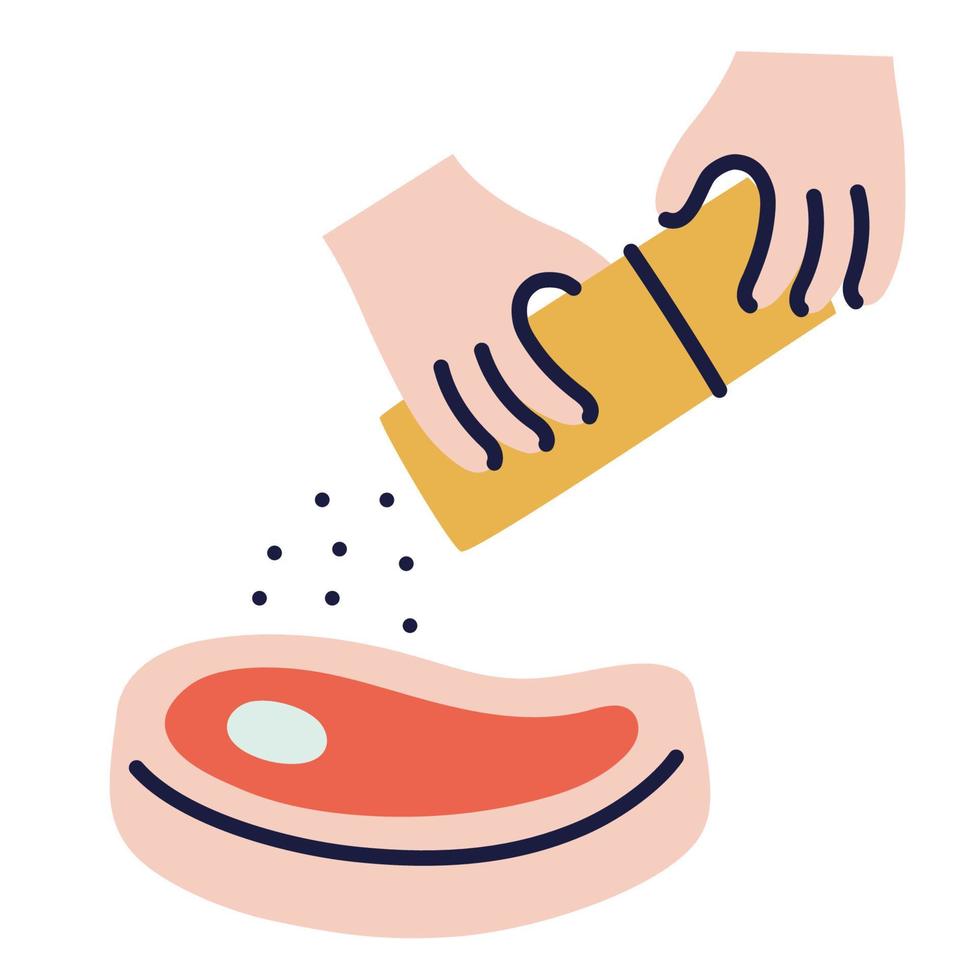 Steak. Hand Drawn Doodle Cooking Icon. vector