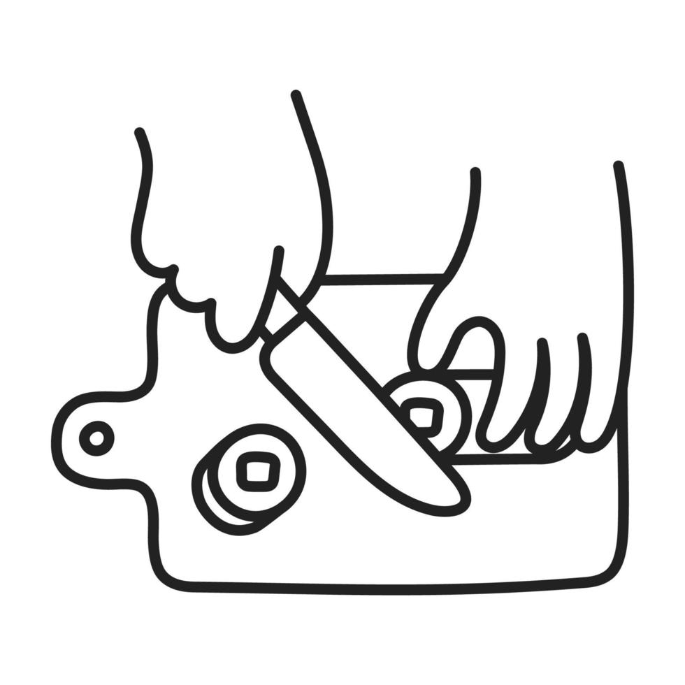 Sushi. Hand Drawn Doodle Cooking Icon. vector