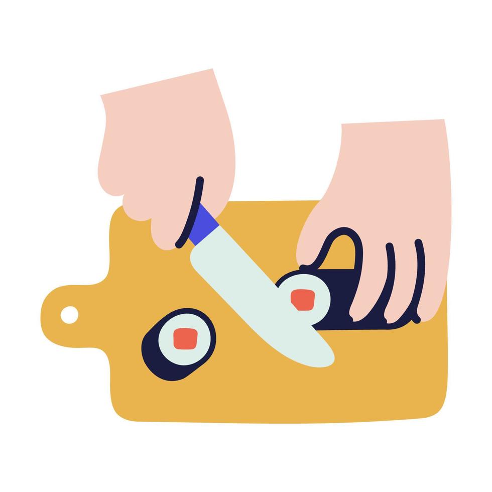 Sushi. Hand Drawn Doodle Cooking Icon. vector