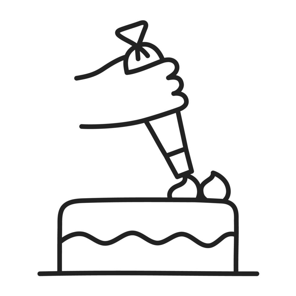 pastel. icono de cocina de fideos dibujados a mano. vector