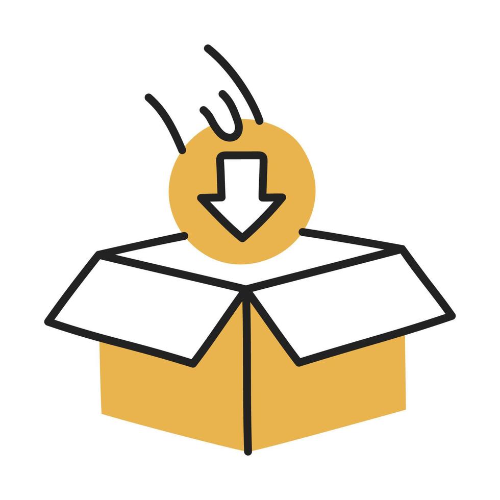Packing. Hand Drawn Doodle Shopping Icon. vector