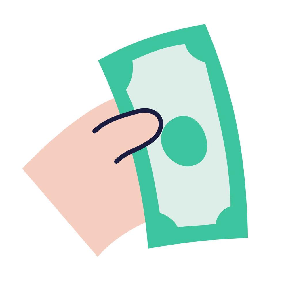 Banknote. Hand Drawn Doodle Shopping Icon. vector