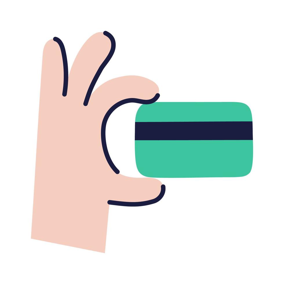 Credit card. Hand Drawn Doodle Shopping Icon. vector