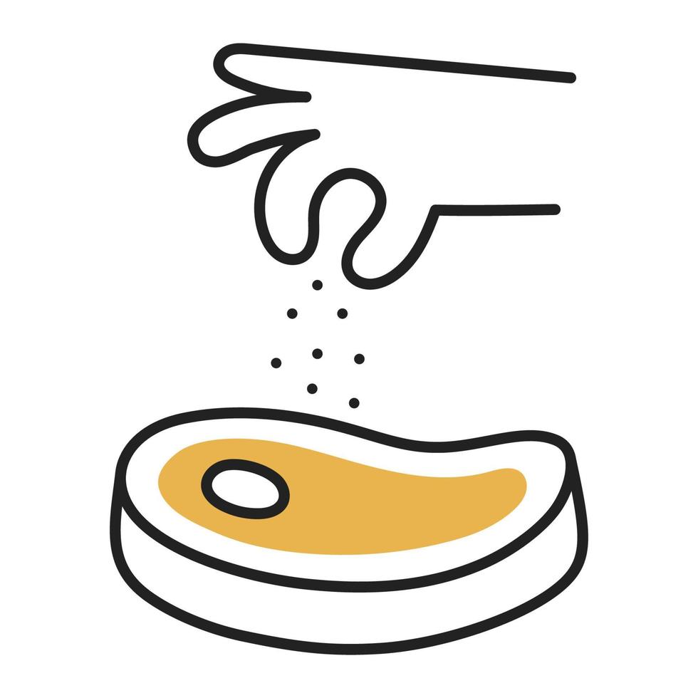 Steak. Hand Drawn Doodle Cooking Icon. vector