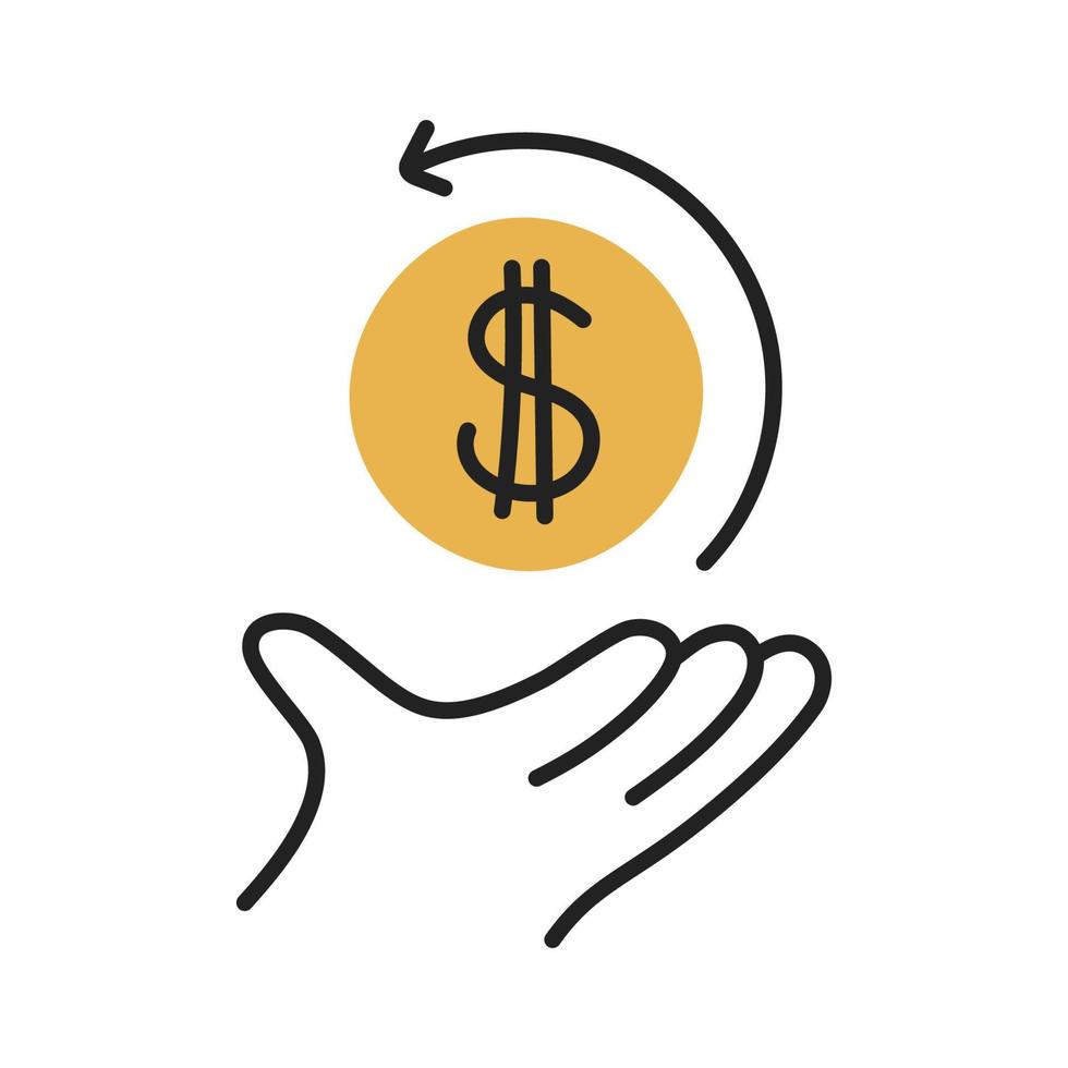 Cashback. Hand Drawn Doodle Shopping Icon. vector