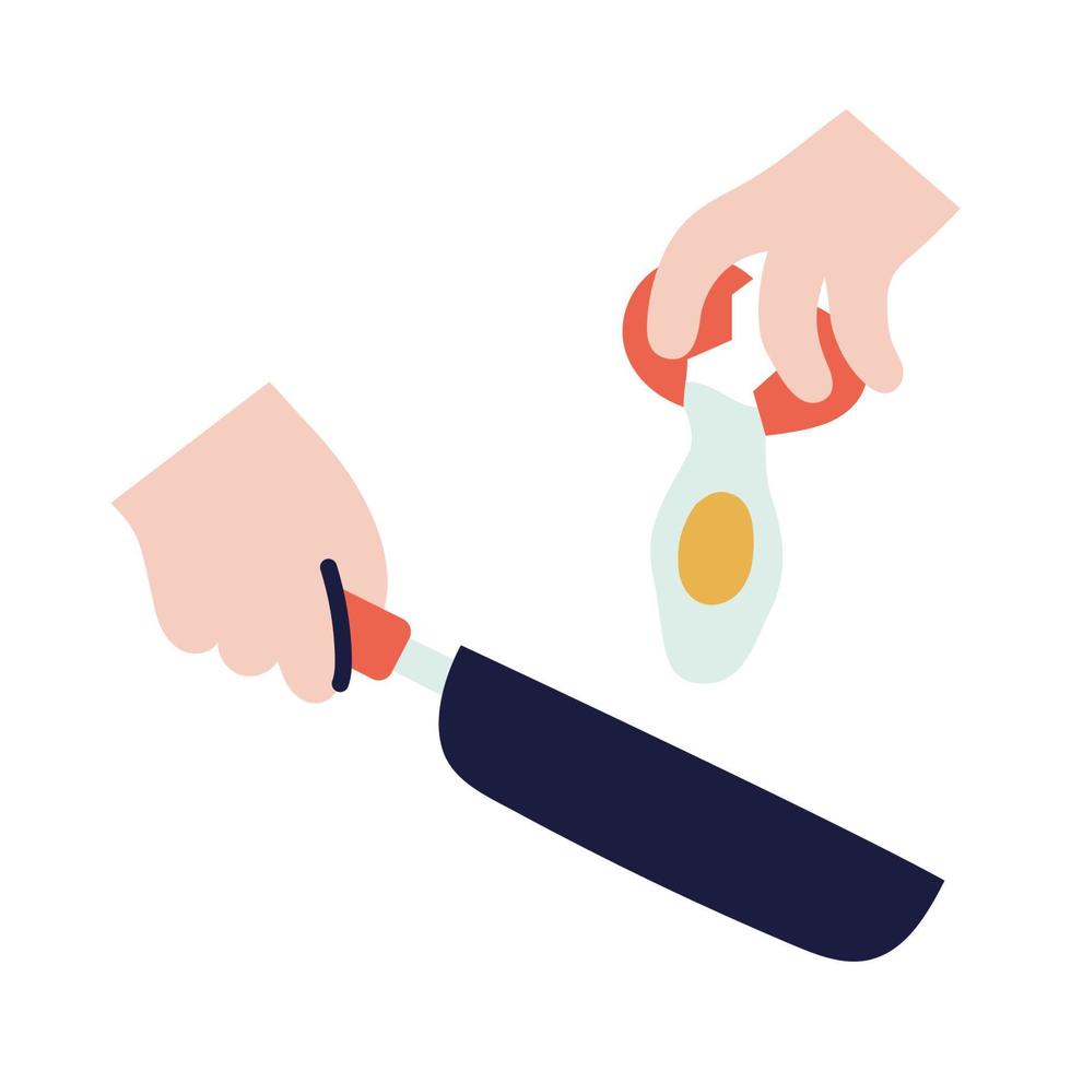 Fried egg. Hand Drawn Doodle Cooking Icon. vector