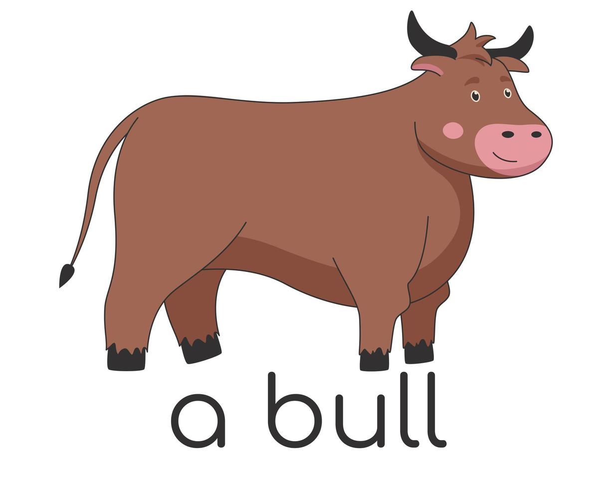 Cartoon bull character. Colorful design for kids vector