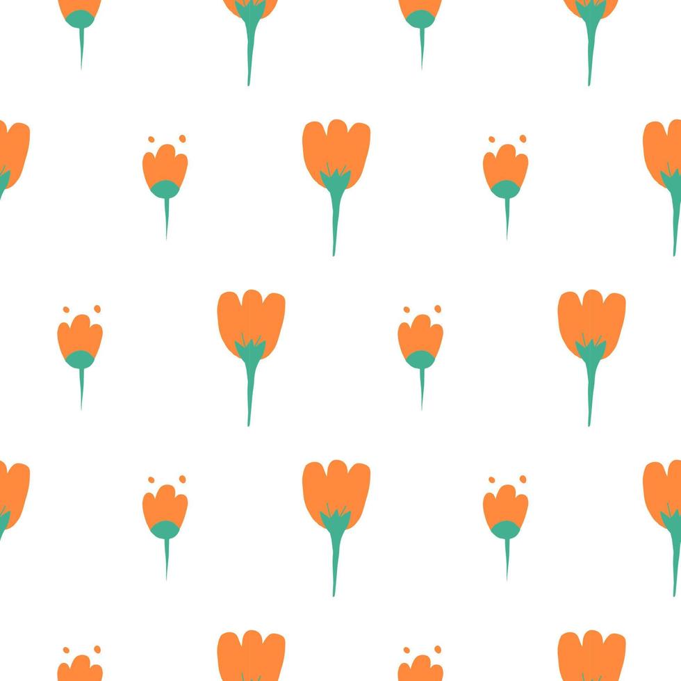 Doodle seamless pattern with colorful flower for wallpaper design. Nature textile print. Hand drawn vector pattern.