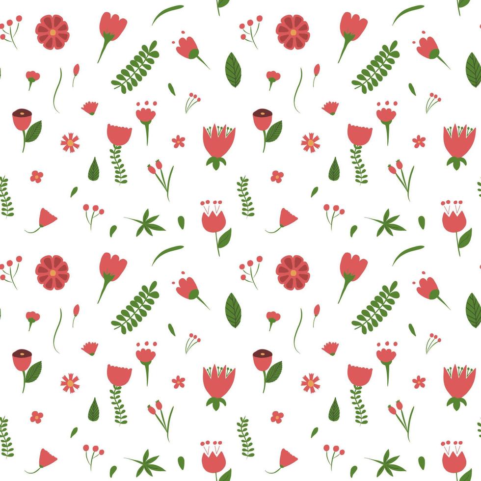 Doodle de patrones sin fisuras con flores de colores para el diseño de papel tapiz. estampado textil natural. patrón vectorial dibujado a mano. vector