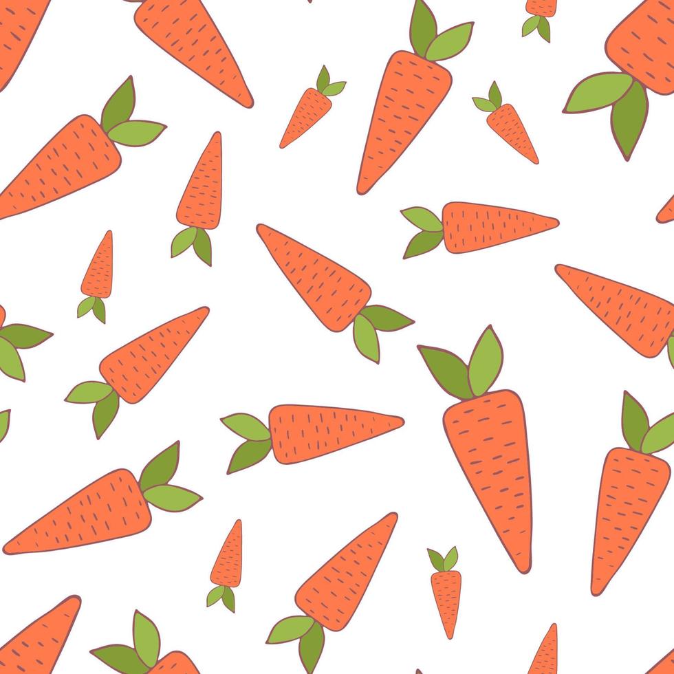 Handdrawn easter seamless pattern with carrot , vector illustration
