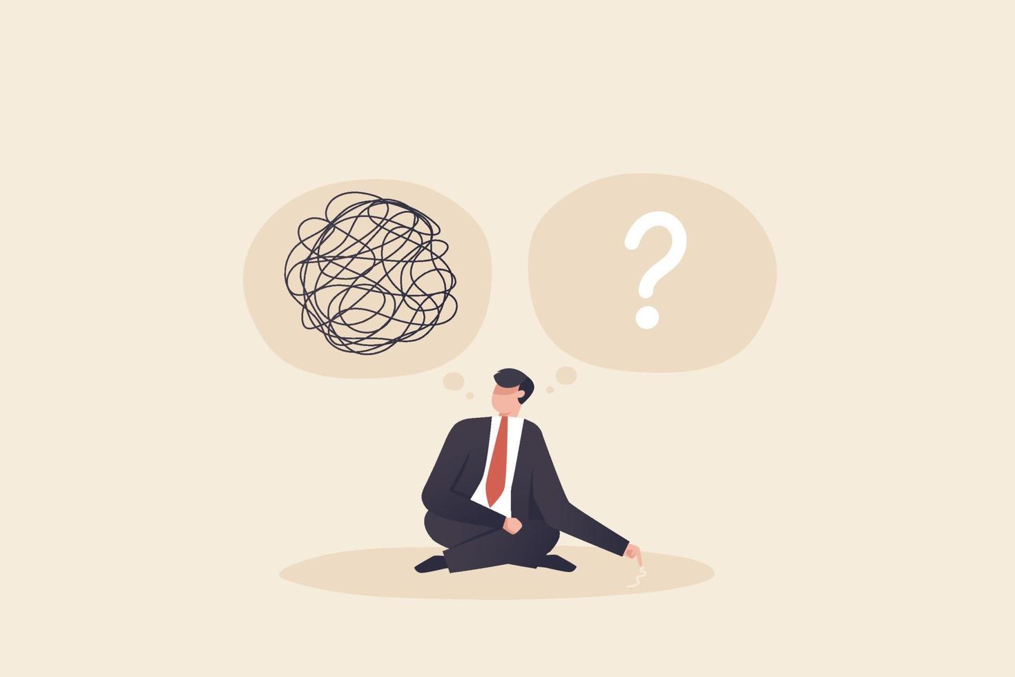 Stress at work hopelessness frustrated businessman employee with anxiety busy line over his head. vector