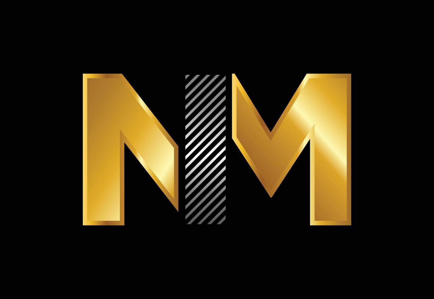 Initial Monogram Letter N M Logo Design Vector Template. NM Letter Logo Design