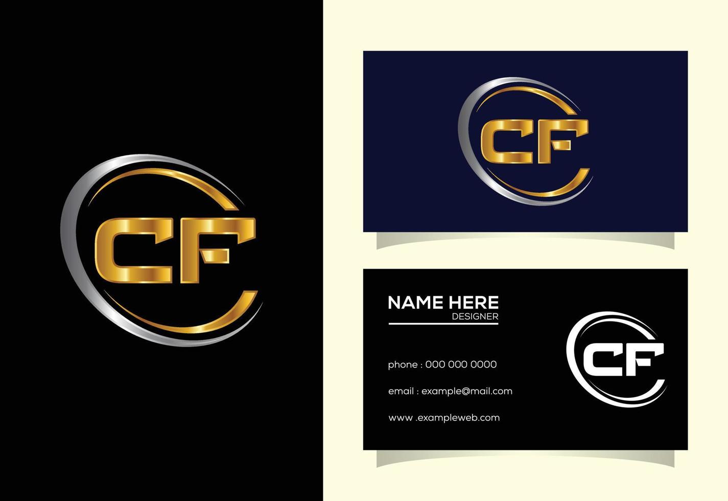 Initial Monogram Letter C F Logo Design. Graphic Alphabet Symbol For Corporate Business Identity vector