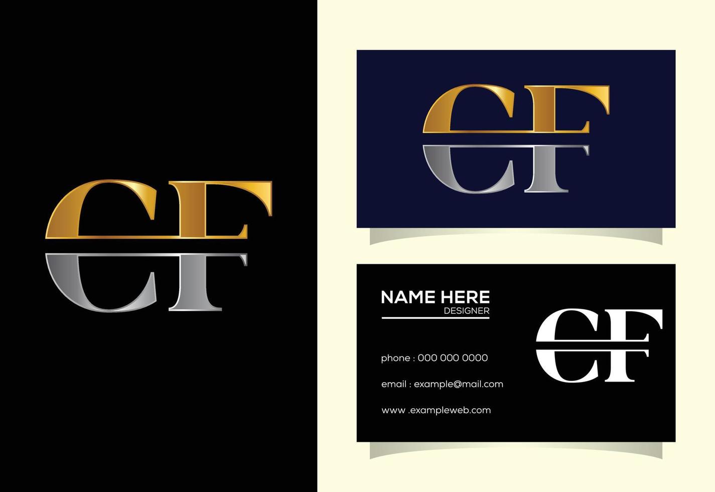 diseño inicial del logotipo de la letra del monograma cf. símbolo del alfabeto gráfico para la identidad empresarial corporativa vector