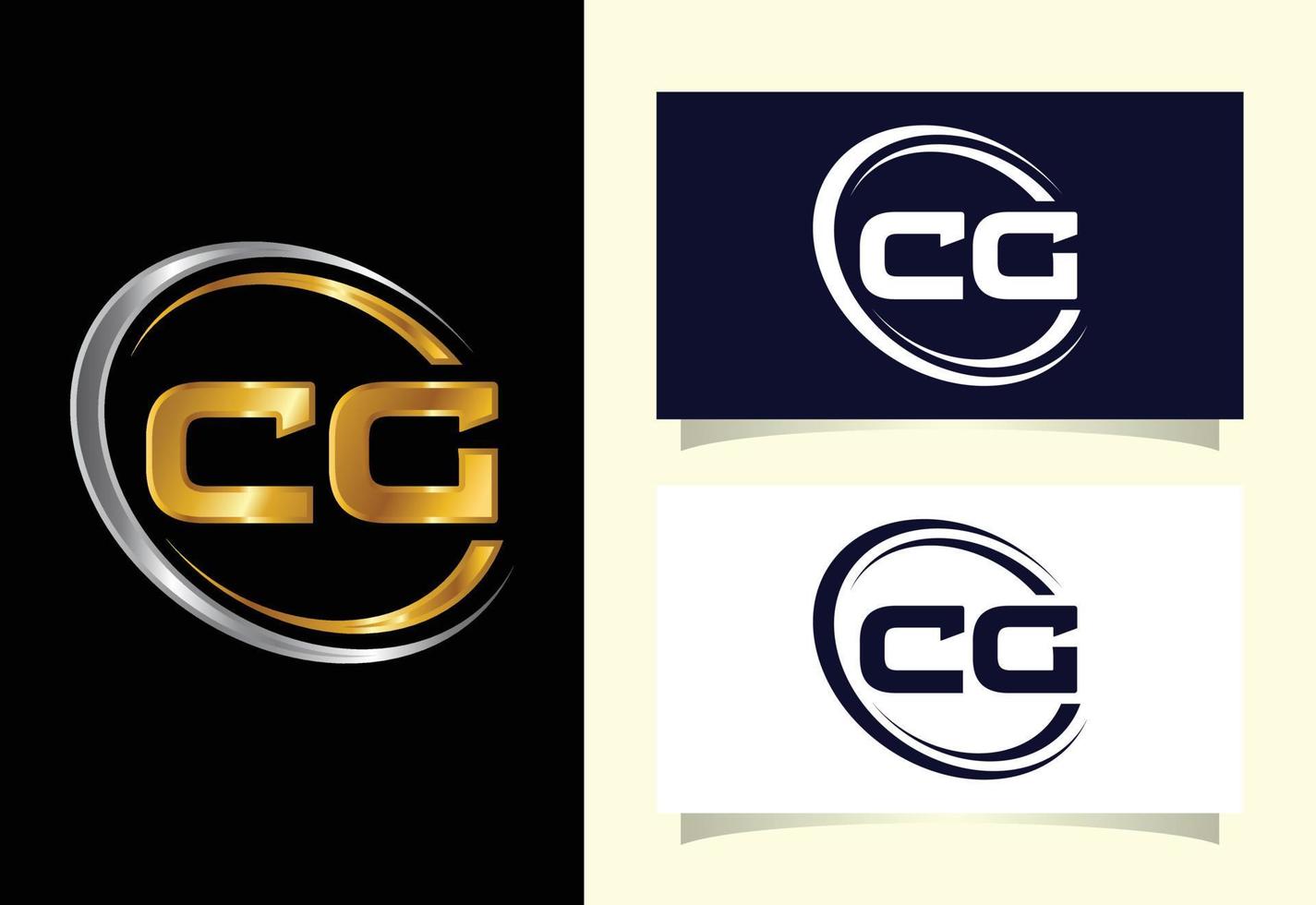 vector de diseño de logotipo cg de letra inicial. símbolo del alfabeto gráfico para la identidad empresarial corporativa
