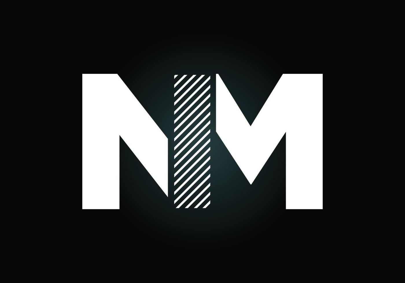 plantilla de vector de diseño de logotipo de letra de monograma inicial nm. diseño de logotipo de letra nm