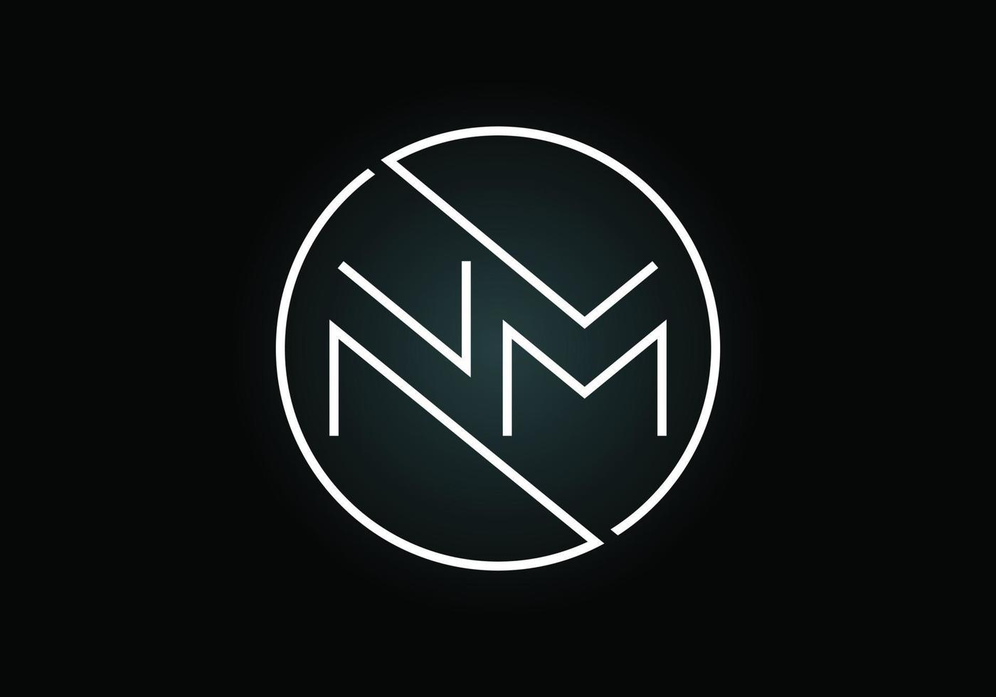 plantilla de vector de diseño de logotipo de letra de monograma inicial nm. diseño de logotipo de letra nm