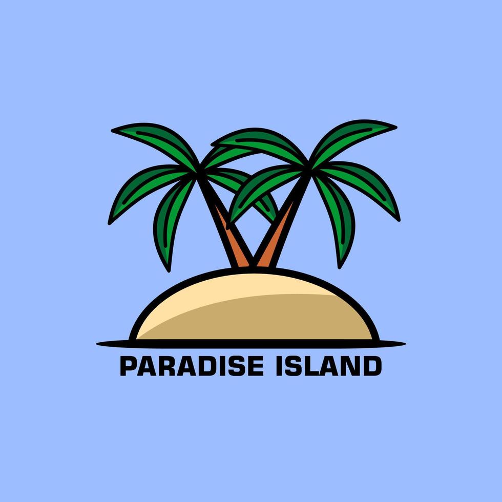 Paradise island logo design vector