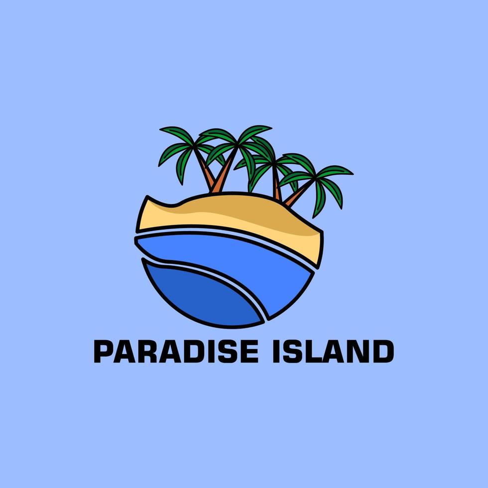 Paradise island logo design vector