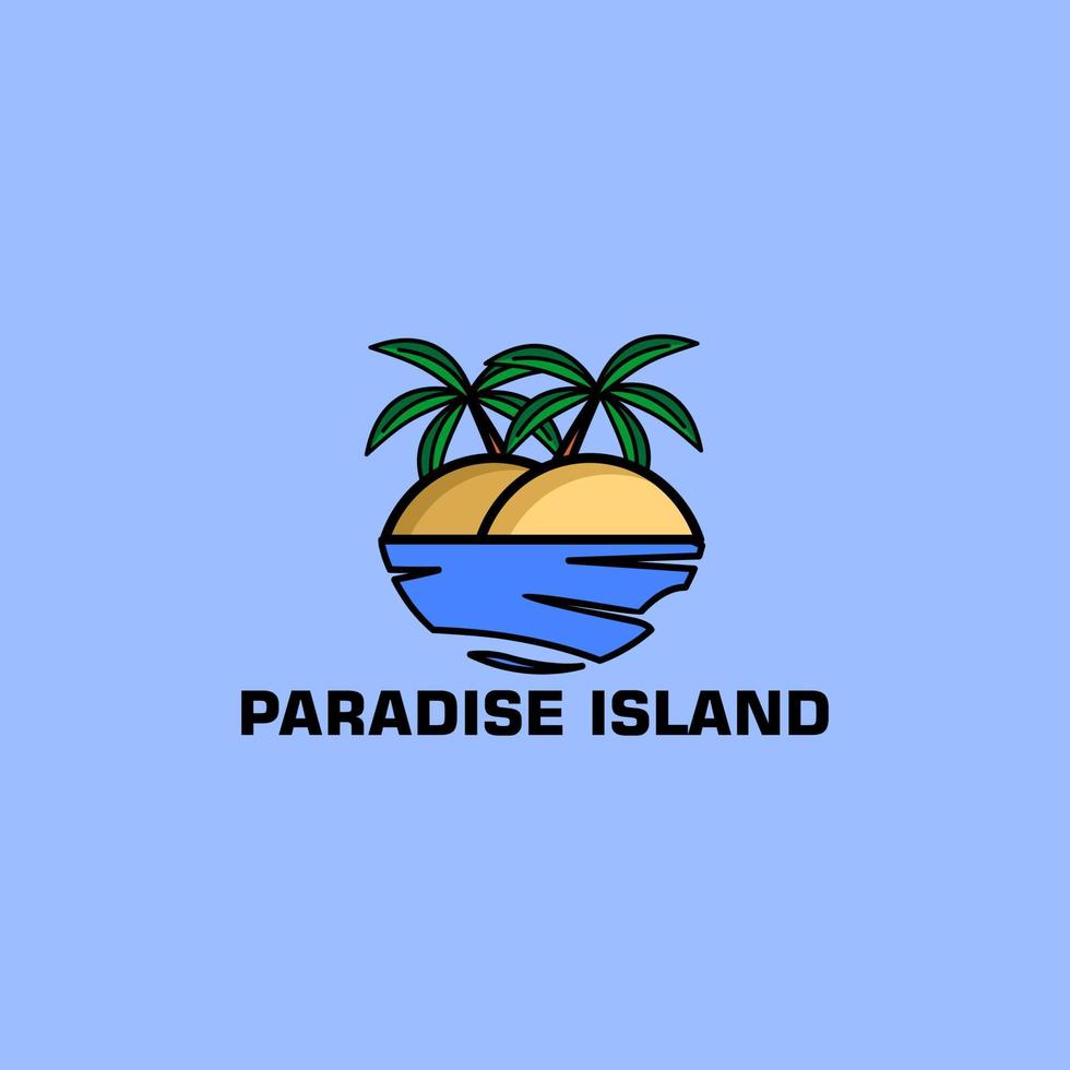 Paradise island logo design vector