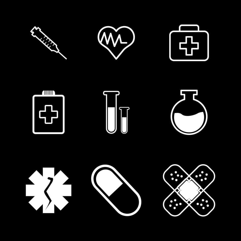 conjunto de iconos médicos vector