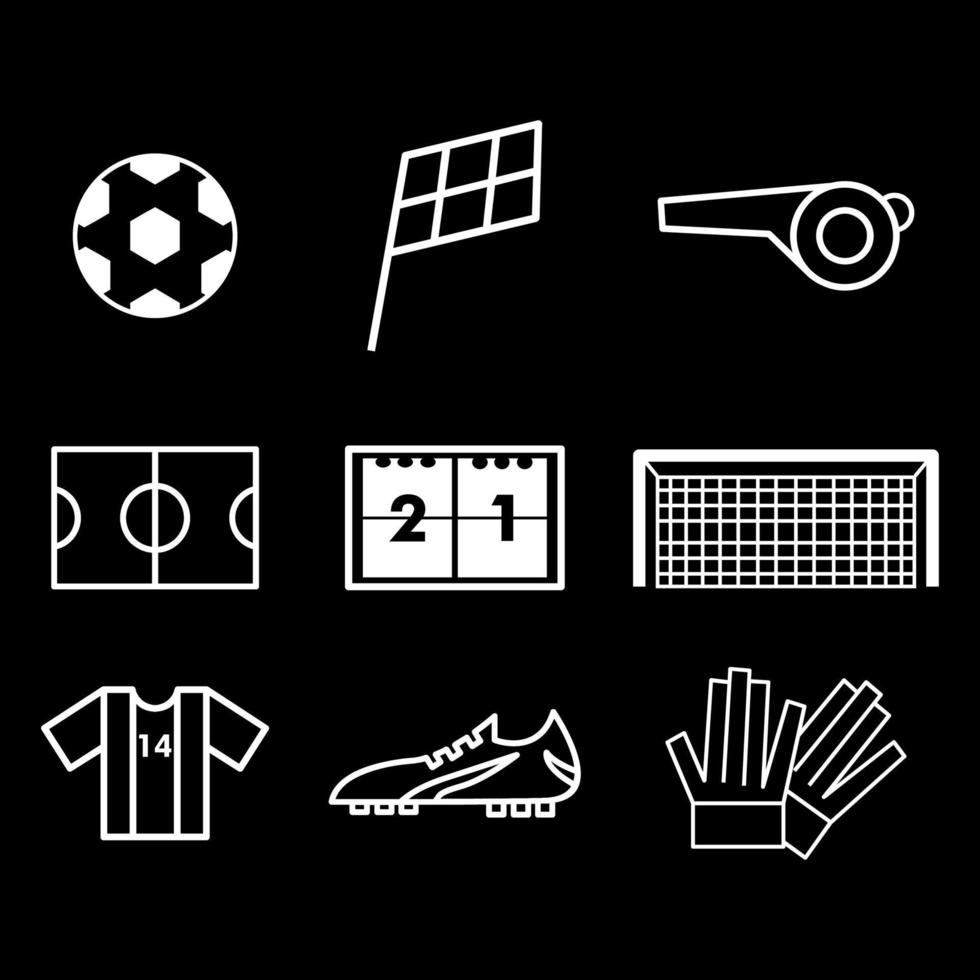 Football icon set vector