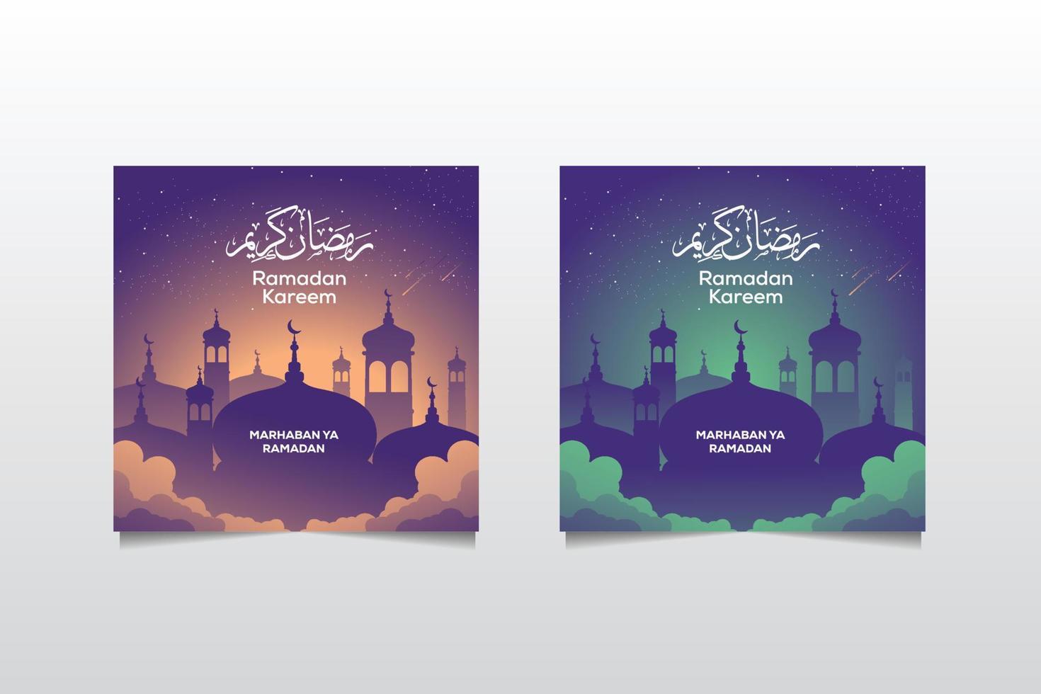 Ramadan sale social media post template banners ad. Editable vector illustration.