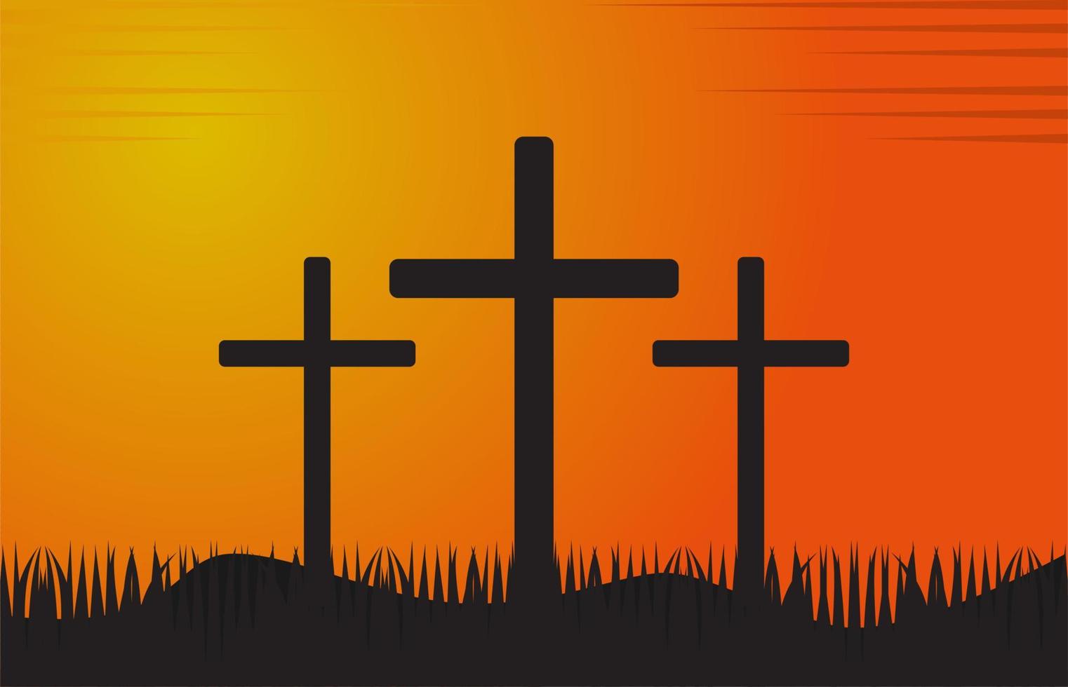 simple illustration of the crucifixion of jesus christ vector