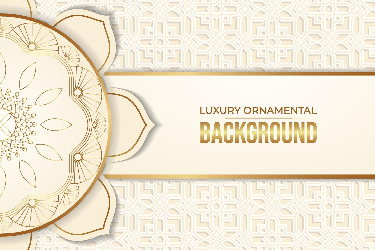 luxury islamic ornamental background in paper style vector