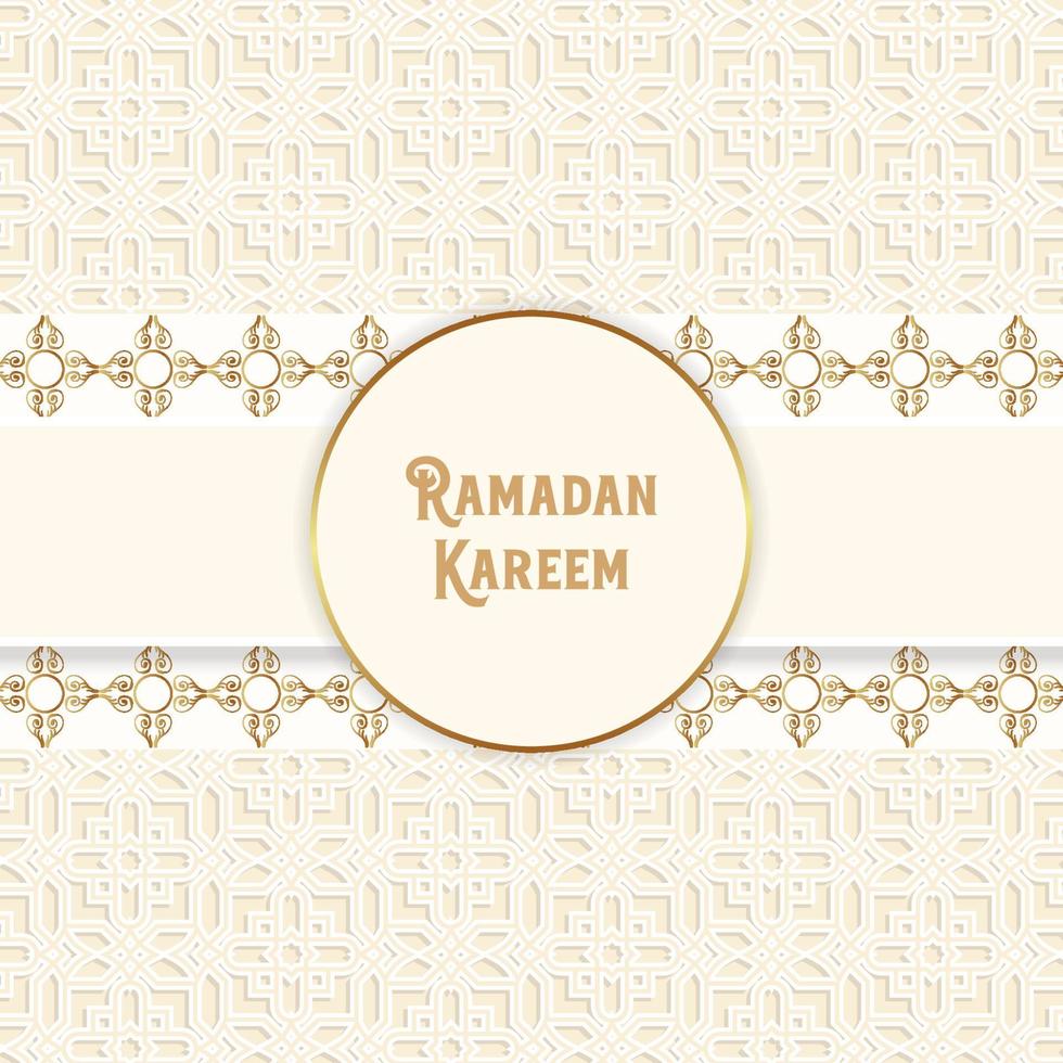 ramadan kareem with islamic pattern background vector