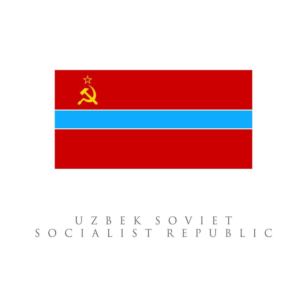 uzbek soviet socialist republic flag. isolated on white background vector