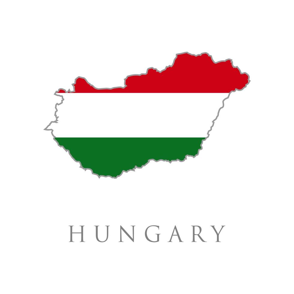 Hungary flag map vector illustration