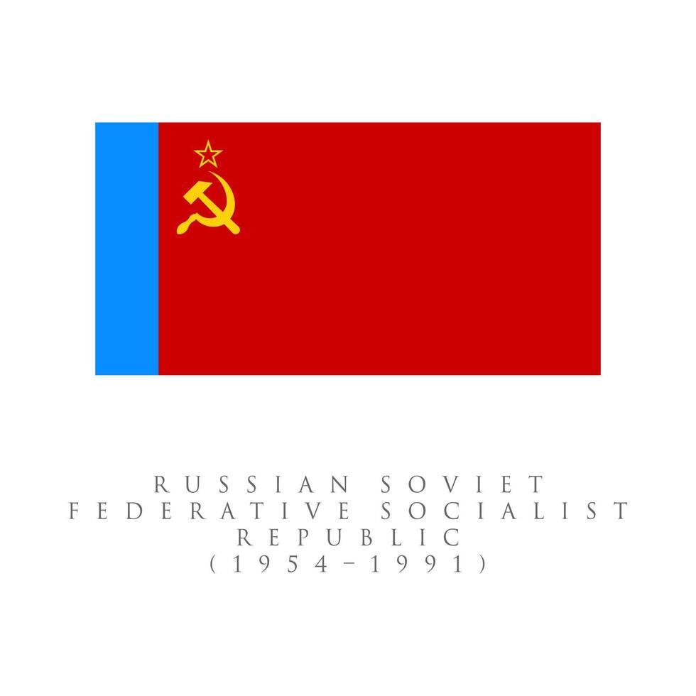Russian Soviet Federative Socialist Republic Flag 1954 1991 Flag. Soviet Union Flag vector illustration