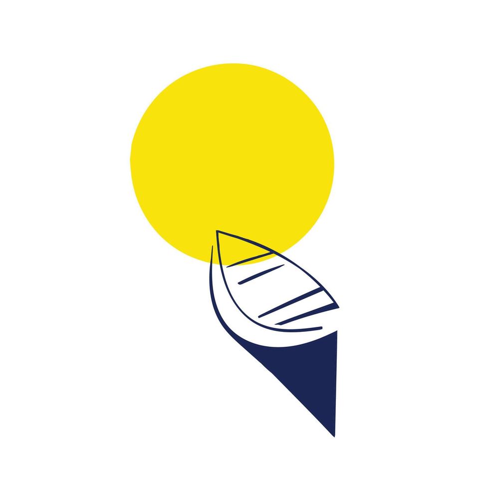 The boat in the sun. vector