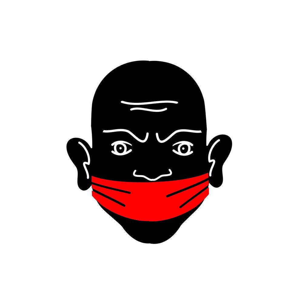 hombre negro con la boca vendada vector