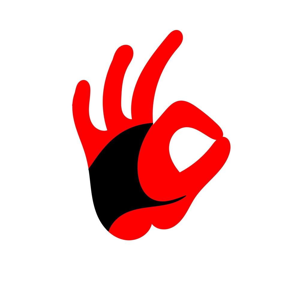 signo de mano bien. diseño de la cabeza de un gallo. vector